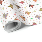 Goed geklede katten maken sneeuw engelen cadeaupapier (Rol Hoek)