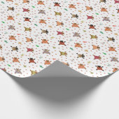 Goed geklede katten maken sneeuw engelen cadeaupapier (Hoek)