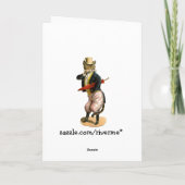 Goed geklede Kitty Cat Funny Happy Birthday Kaart (Achterkant)