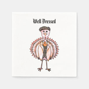 Goed geklede Thanksgiving Turkije Servetten