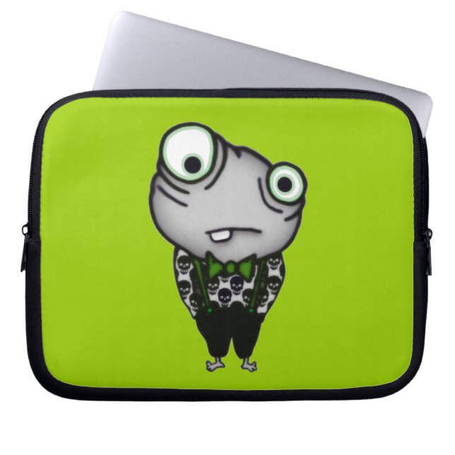 Goed gekleed monster laptop sleeve (Voorkant)