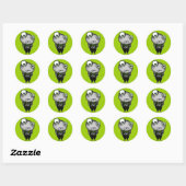 Goed gekleed monster ronde sticker (Vel)