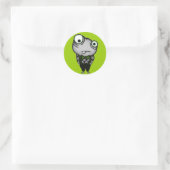 Goed gekleed monster ronde sticker (Tas)