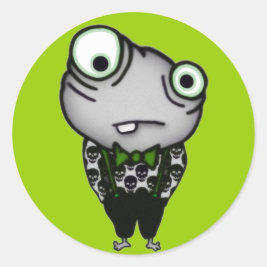 Goed gekleed monster ronde sticker (Voorkant)