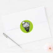 Goed gekleed monster ronde sticker (Envelop)