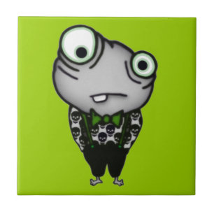 Goed gekleed monster tegeltje