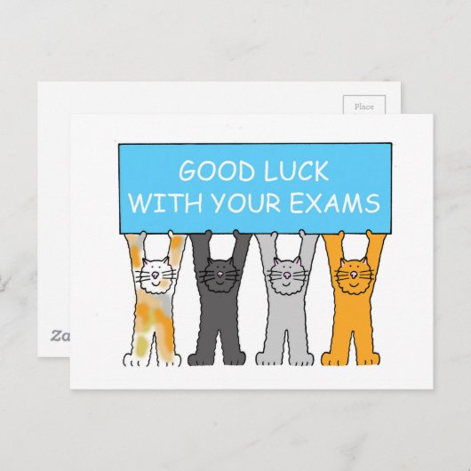 Goed gelachen met uw Exams Cartoon Cats Briefkaart (Voorkant / Achterkant)