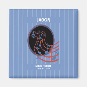 Goed gelachen, zwarte muziekcirkel magneet