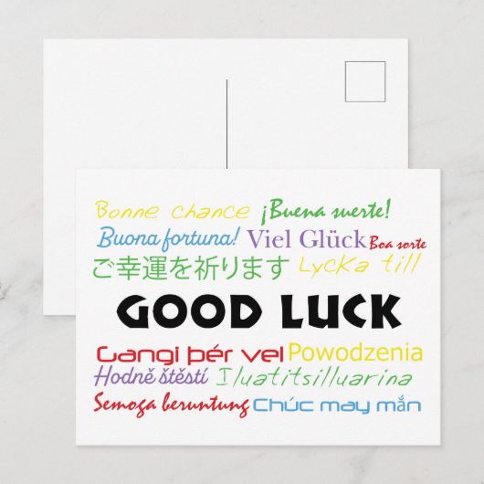 Goed gelag in veel talen, kleurrijk briefkaart (Voorkant / Achterkant)