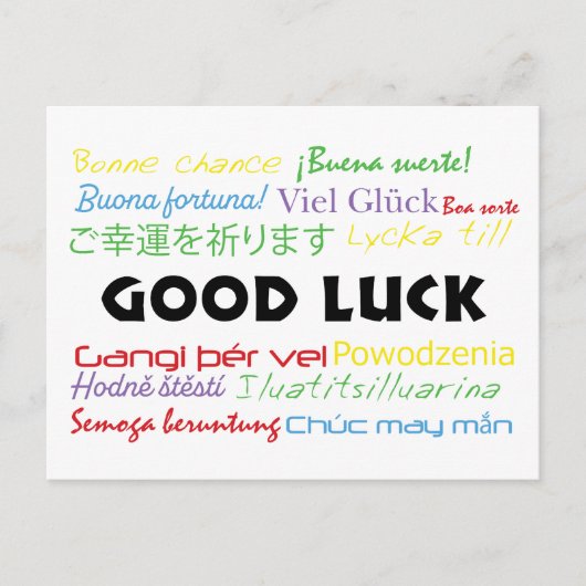 Goed gelag in veel talen, kleurrijk briefkaart (Voorkant)