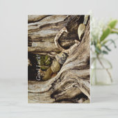 Goed gelag - Sepia Hoefijzer & Stump Aankondiging (Staand voorkant)