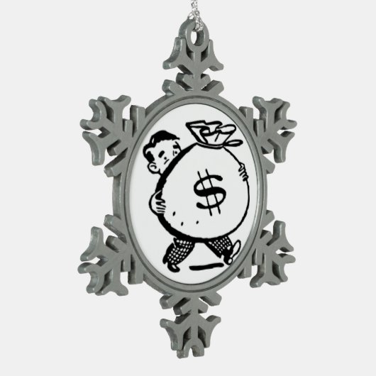 GOED GELD? TIN SNEEUWVLOK ORNAMENT (Links)