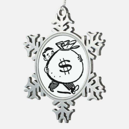 GOED GELD? TIN SNEEUWVLOK ORNAMENT (Rechts)