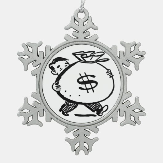 GOED GELD? TIN SNEEUWVLOK ORNAMENT (Voorkant)