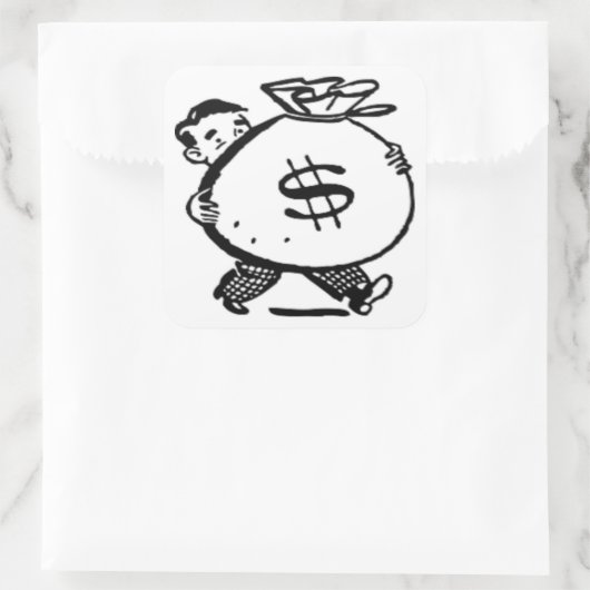 GOED GELD? VIERKANTE STICKER (Tas)