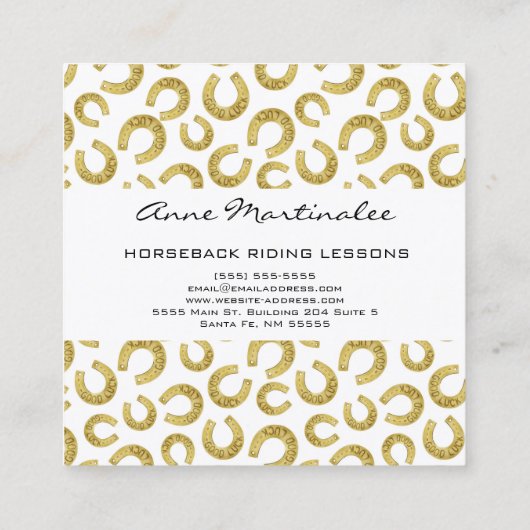 Goed geleend Hoefijzer Square Visitekaartje (Achterkant)