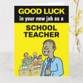 Goed geleend in je nieuwe baan als zwarte Schoolle Kaart (Gele Bloem)