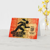 Goed geleend marathonthema Vrouw Sportthema Aangep Kaart (Gele Bloem)