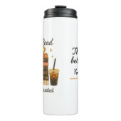 Goed gelezen en cafeïnehoudende boekenliefhebber B Thermosbeker (Voorkant)