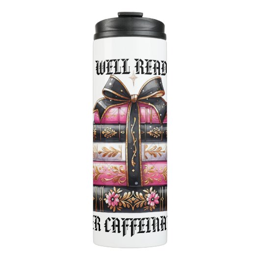 Goed gelezen onder de cafeïne thermosbeker (Voorkant)