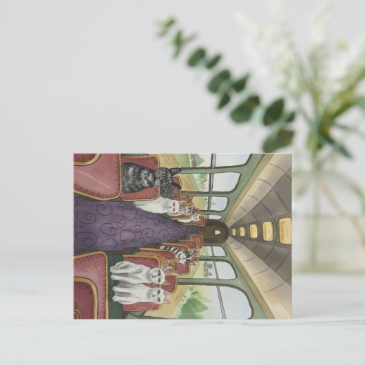 Goed Geluk Gelukkig Reizen cadeau Katten op een Tr Briefkaart (Staand voorkant)