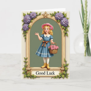 Goed Geluk Meisje Rozen Boog Kaart