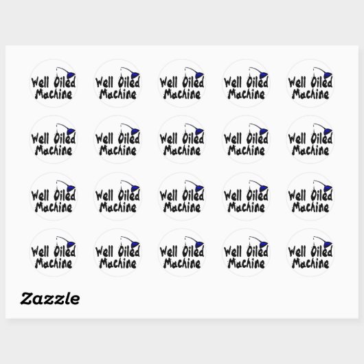 Goed geoliede machine ronde sticker (Vel)
