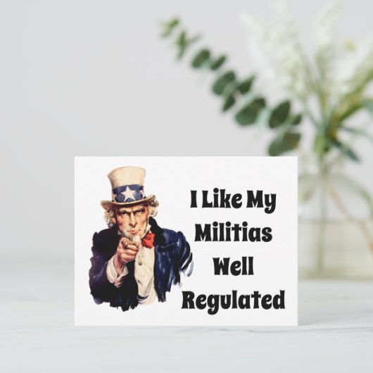 Goed gereguleerde milities briefkaart (Staand voorkant)