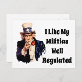 Goed gereguleerde milities briefkaart (Voorkant / Achterkant)