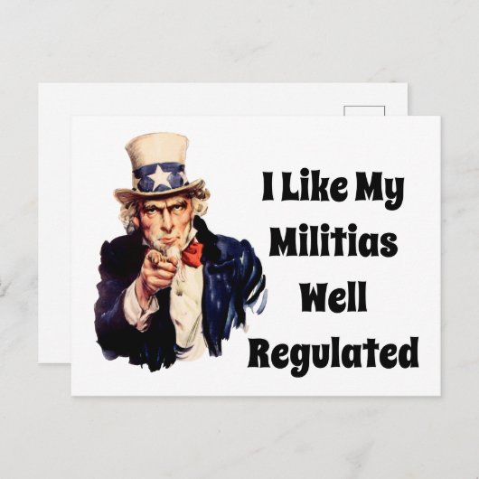 Goed gereguleerde milities briefkaart (Voorkant / Achterkant)