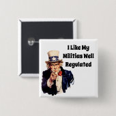 Goed gereguleerde milities vierkante button 5,1 cm (Voorkant /achterkant)