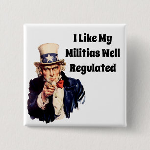 Goed gereguleerde milities vierkante button 5,1 cm