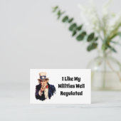 Goed gereguleerde milities visitekaartje (Staand voorkant)