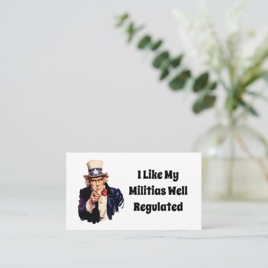 Goed gereguleerde milities visitekaartje (Staand voorkant)