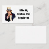 Goed gereguleerde milities visitekaartje (Voorkant / Achterkant)