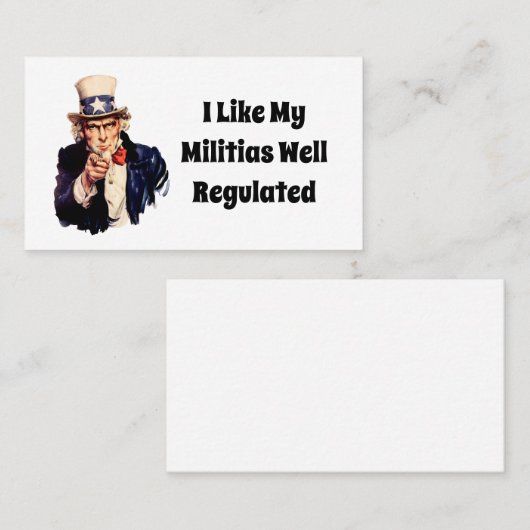 Goed gereguleerde milities visitekaartje (Voorkant / Achterkant)