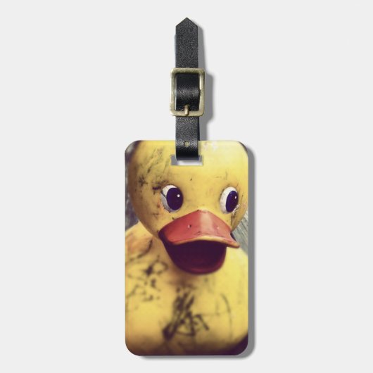 Goed gereisd Geel Rubber Ducky Bagagelabel (Voorkant verticaal)