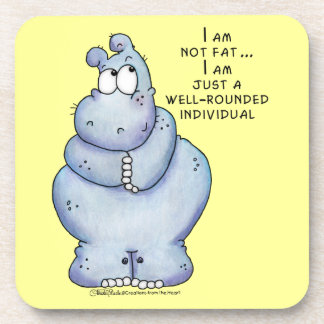 Goed geronde Hippo-Blue Hippopotamus Bier Onderzetter