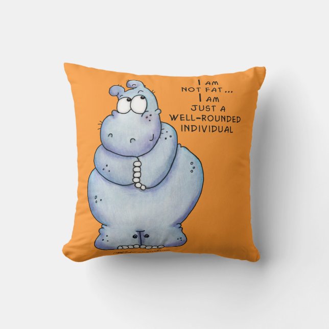 Goed geronde Hippo-Blue Hippopotamus Kussen (Voorkant)