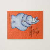 Goed geronde Hippo-Blue Hippopotamus Legpuzzel (Horizontaal)