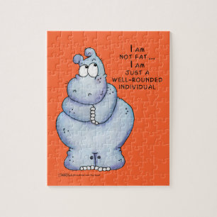 Goed geronde Hippo-Blue Hippopotamus Legpuzzel