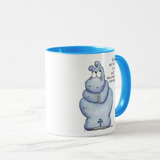 Goed geronde Hippo-Blue Hippopotamus Mok (Voorkant rechts)