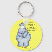 Goed geronde Hippo-Blue Hippopotamus Sleutelhanger (Voorkant)