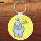 Goed geronde Hippo-Blue Hippopotamus Sleutelhanger (Voorkant)