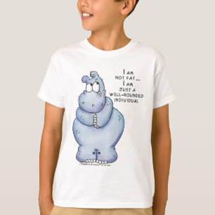 Goed geronde Hippo-Blue Hippopotamus T-shirt