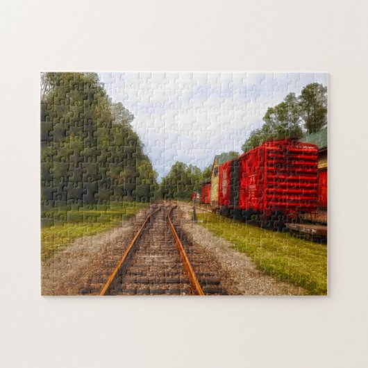 Goed geslaagd Boxcars. Legpuzzel (Horizontaal)