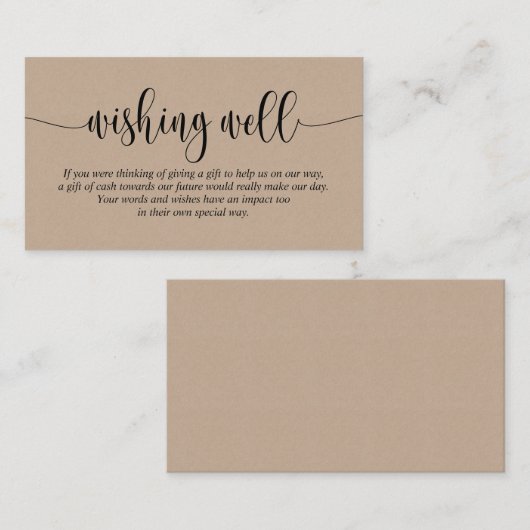 Goed gestreden, modern script, bruine kraft informatiekaartje (Voorkant / Achterkant)