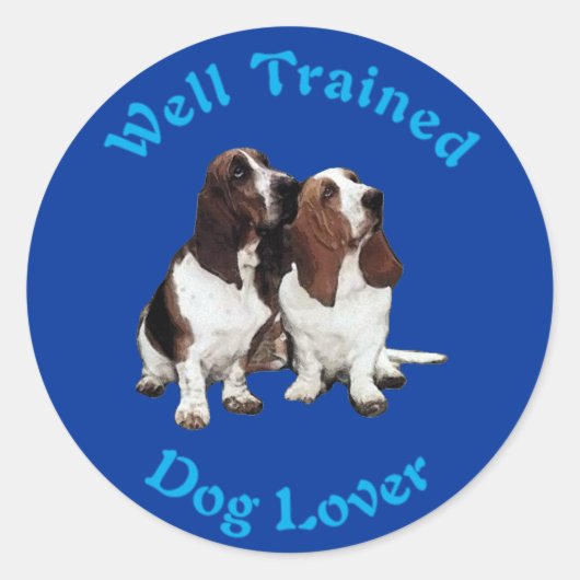 Goed getraind (Basset Hound) Ronde Sticker (Voorkant)