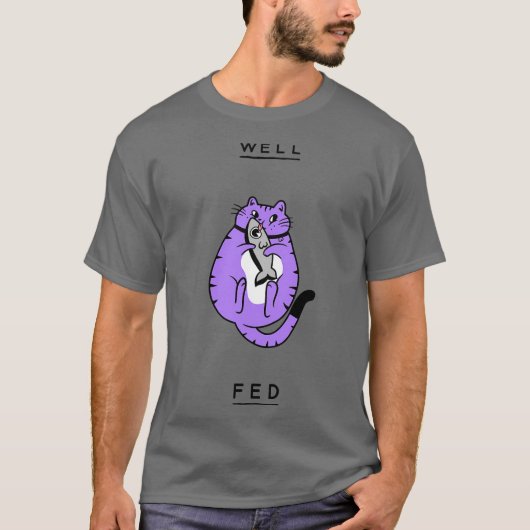 Goed gevoede kat t-shirt (Voorkant)