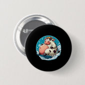 Goed gevoede Koe Snowboarden Ronde Button 5,7 Cm (Voorkant /achterkant)
